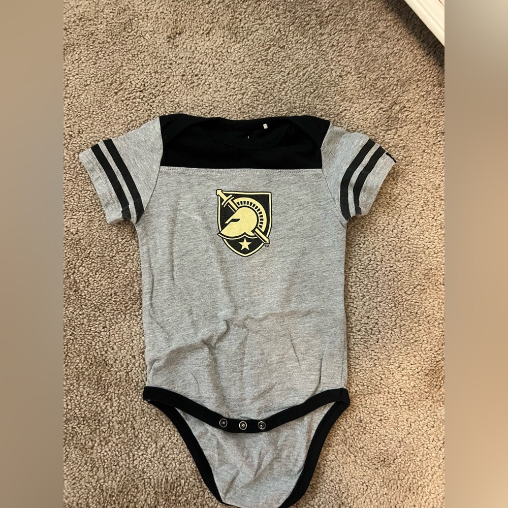 Gray and Black Kids Bodysuit with Emblem